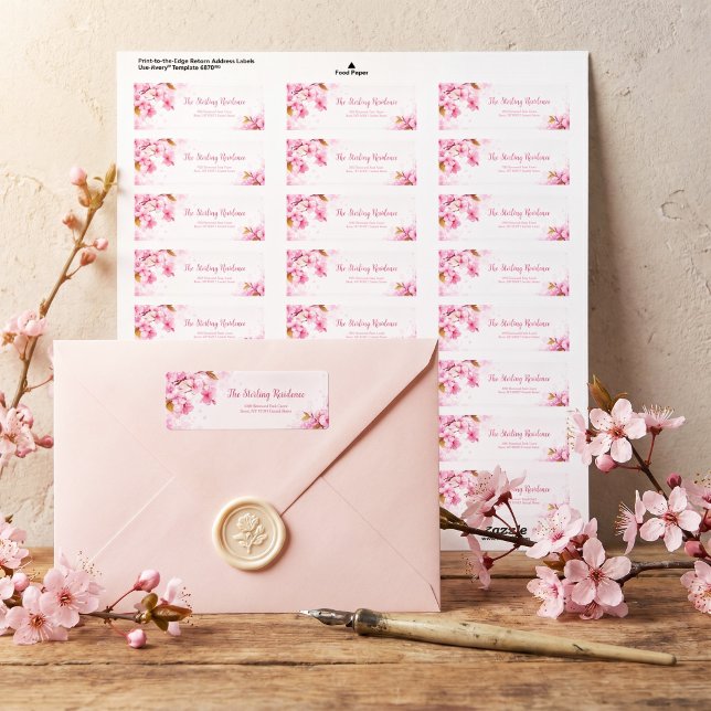 Drifting Pink Petal Romantic Botanical Label (Creator Uploaded)