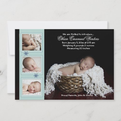 Drifting Snow _ Photo Birth Announcement