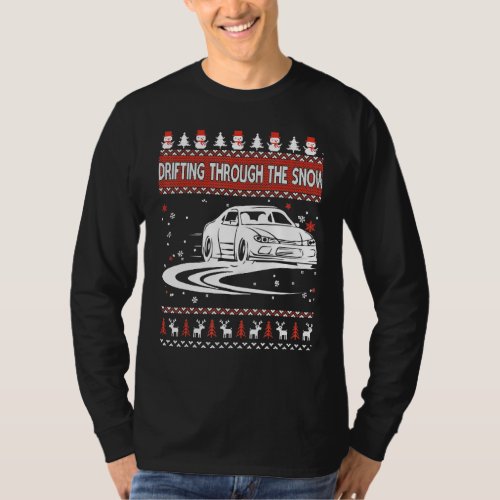 Drifting Through The Snow Ugly Christmas Sweater C