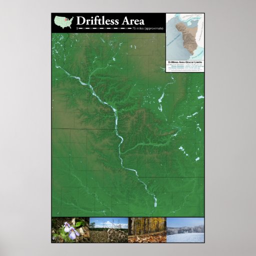 Driftless Area Map Poster (24x36in) | Zazzle