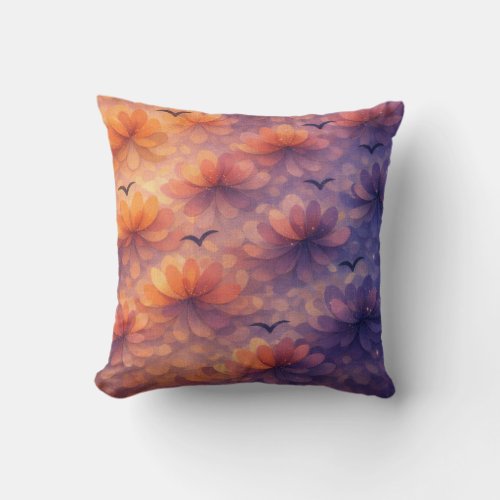 Driftlight Bloom Throw Pillow