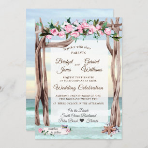 Driftwood Arbor Gulf Coast Wedding Invitation
