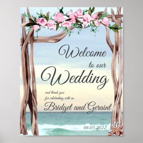 Driftwood Arbor Gulf Coast Wedding Poster