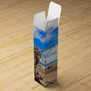 Driftwood artwork on Hokitika Beach, New Zealand Wine Box