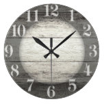 Driftwood Background Large Clock