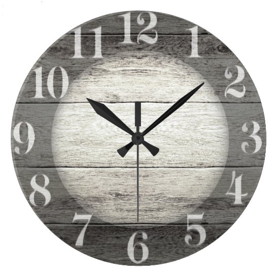 Driftwood Background Large Clock