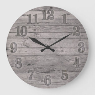 Driftwood Background Large Clock