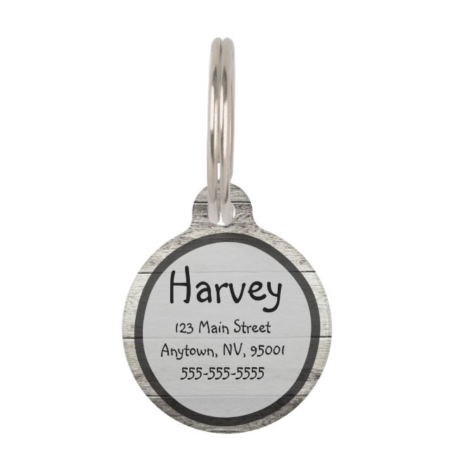Driftwood Background Pet ID Tag (Front)