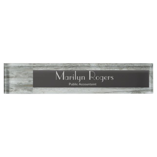 Driftwood Background Texture Desk Name Plate (Front)