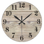 Driftwood Background Texture Large Clock