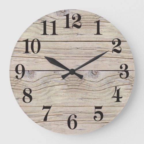 Driftwood Background Texture Large Clock