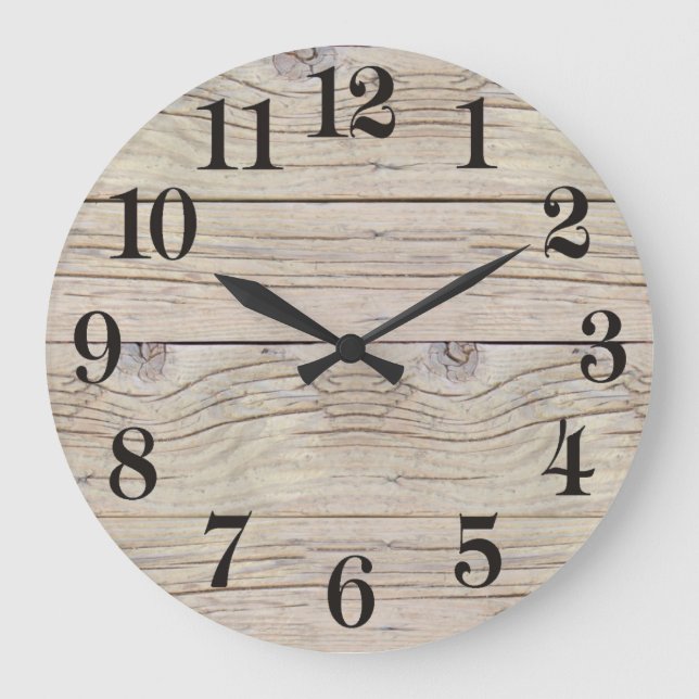 Driftwood Background Texture Large Clock (Front)
