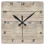 Driftwood Background Texture Square Wall Clock