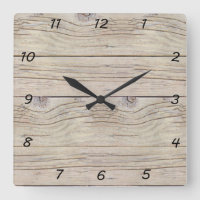 Driftwood Background Texture Square Wall Clock