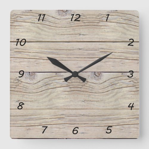 Driftwood Background Texture Square Wall Clock