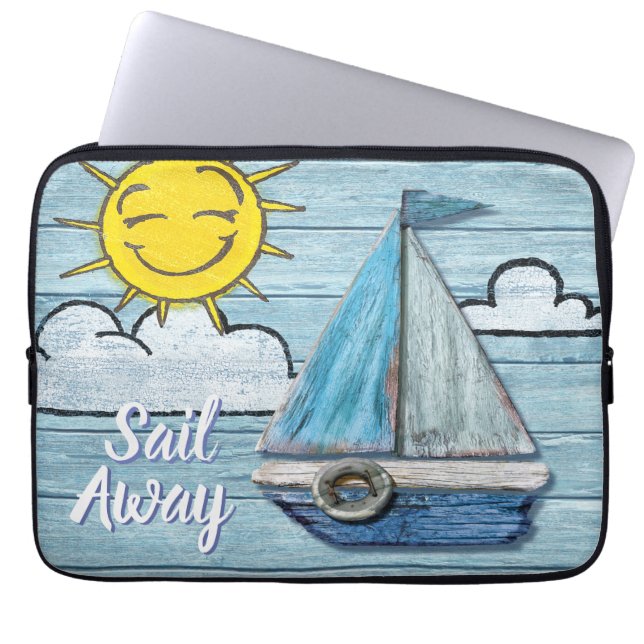 Driftwood Beach design Yacht 13" Laptop Sleeve. Laptop Sleeve (Front)