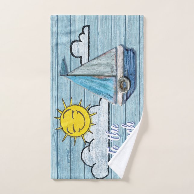 Driftwood Beach design Yacht towel set. (Hand Towel)
