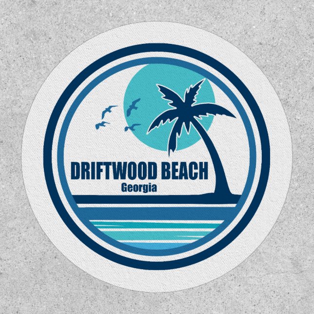 Driftwood Beach Georgia Palm Tree Birds Patch (Front)