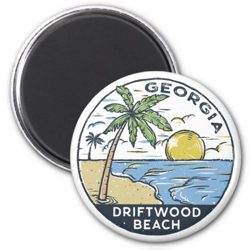Driftwood Beach Georgia Vintage Magnet