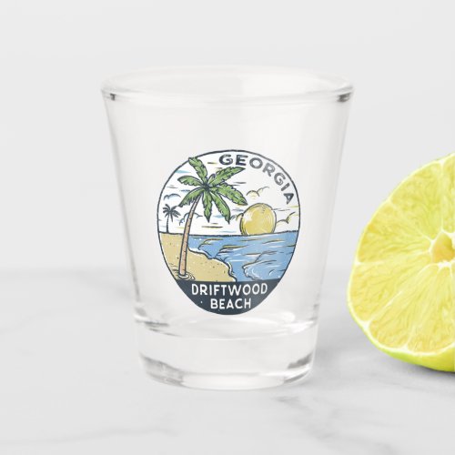 Driftwood Beach Georgia Vintage  Shot Glass