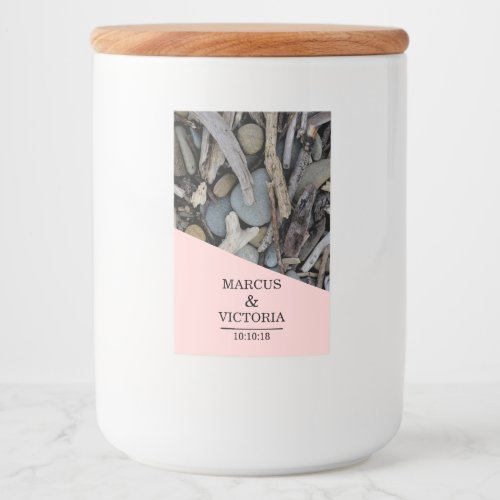 Driftwood beach wedding food label