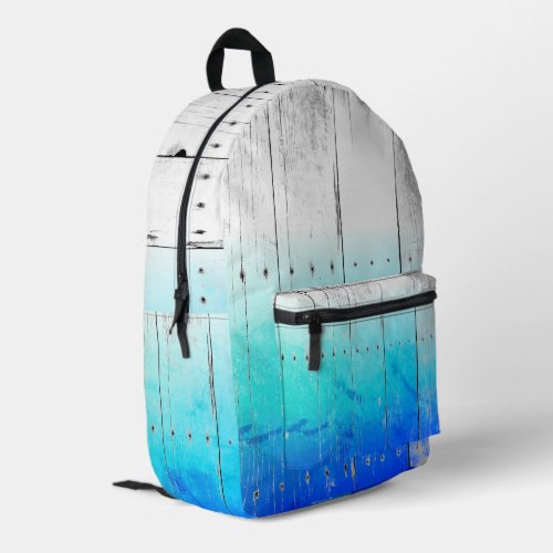 Driftwood Blue Painted Wood Weathered Nautical  Printed Backpack