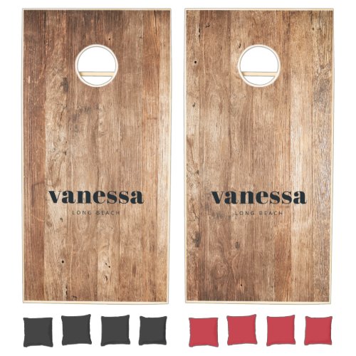 Driftwood Boards Minimal Modern Classic Name Cornhole Set