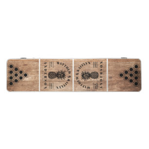 Driftwood Boards Tropical Pineapple Wedding Crest Beer Pong Table