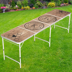 Driftwood Boards Wedding Monogram Heart Beer Pong Table