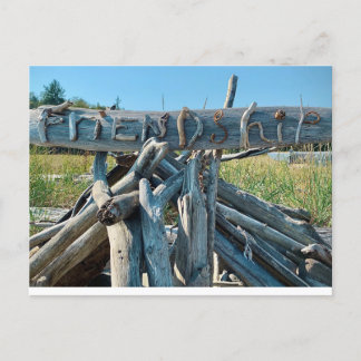 Driftwood Friendship Beach Scene Postcard