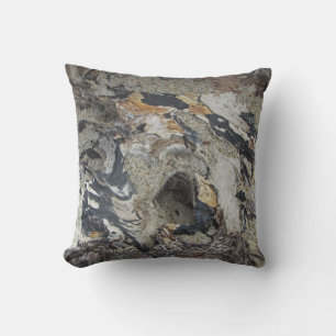 Driftwood Grain Pattern Photo Rustic Beach Nature Throw Pillow