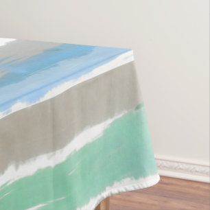 Driftwood Gray Blue Green Watercolor 60" x 84" Tablecloth