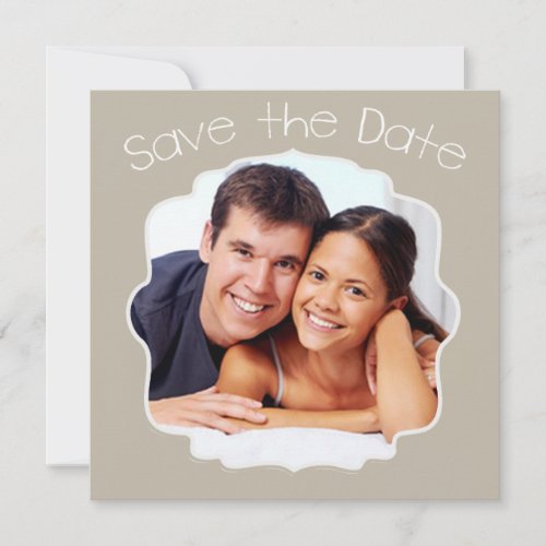 Driftwood Gray Yellow Photo Modern Save the Date