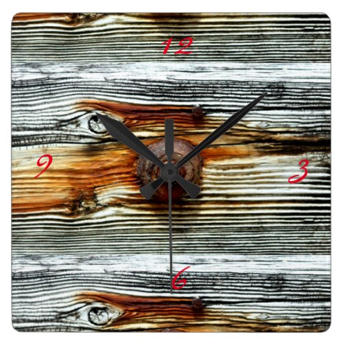 driftwood grey boards Thunder_Cove Square Wall Clock