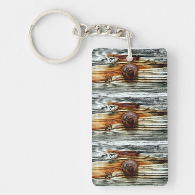 driftwood grey dock board keychain (Front)