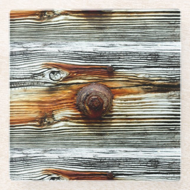 driftwood grey Thunder_Cove Glass Coaster (Front)