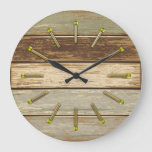 Driftwood In Olive 3 Wall Clock at Zazzle
