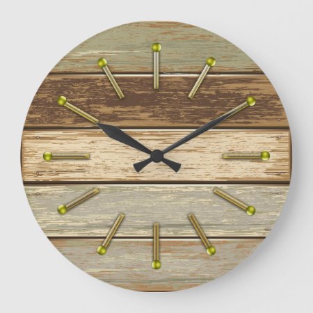 Driftwood In Olive 3 Wall Clock