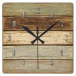 Driftwood in olive Wall Clock