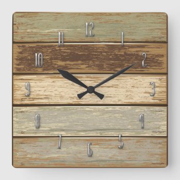 Driftwood In Olive Wall Clock by Fiery_Fire at Zazzle