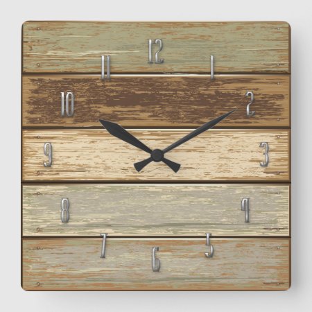 Driftwood In Olive Wall Clock