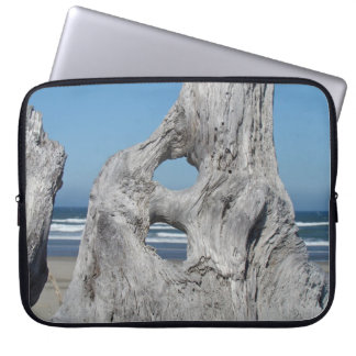 Driftwood Laptop Sleeves Blue Ocean waves Beach