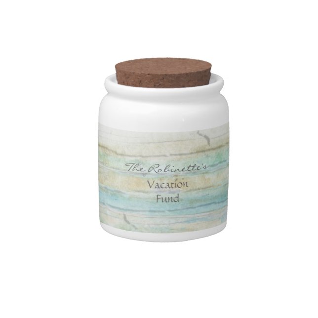 Driftwood Ocean Beach House Coastal Seashore Candy Jar (Front)