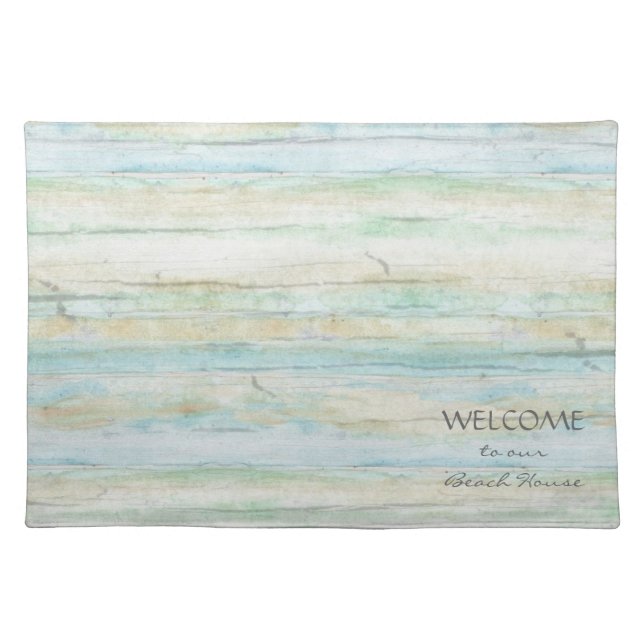 Driftwood Ocean Beach House Coastal Seashore Cloth Placemat (Front)