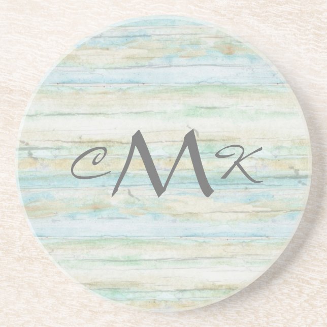 Driftwood Ocean Beach House Coastal Seashore Drink Coaster (Front)