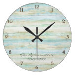 Driftwood Ocean Beach House Coastal Seashore Large Clock
