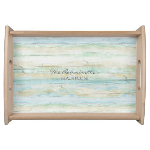 Driftwood Ocean Beach House Coastal Seashore Serving Tray
