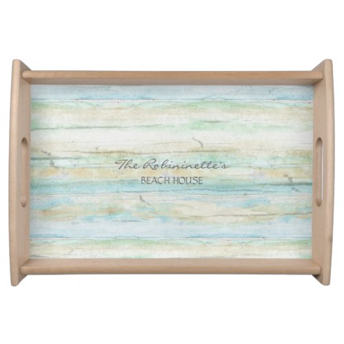 Driftwood Ocean Beach House Coastal Seashore Serving Tray