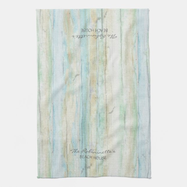 Driftwood Ocean Beach House Coastal Seashoredriftw Kitchen Towel (Vertical)