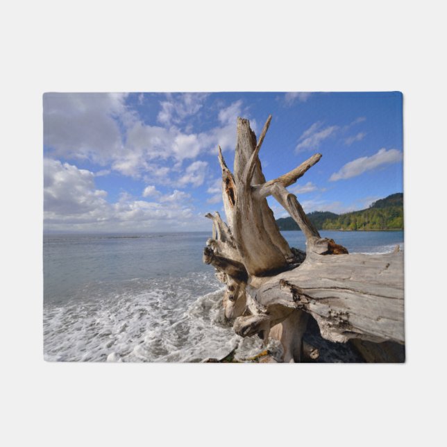 Driftwood On The Shoreline Of French Beach Doormat (Front)